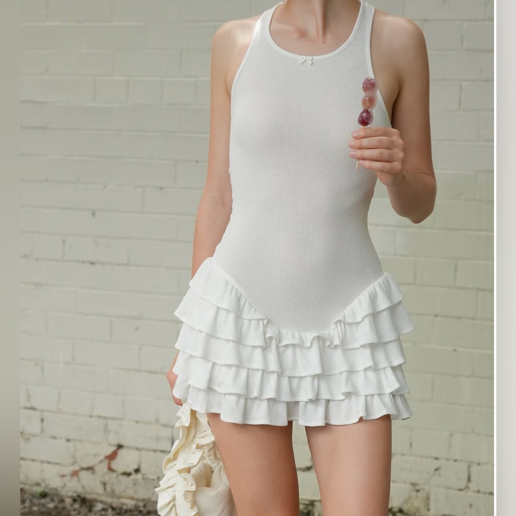 My Mum Made It , White Tank Dress, Small